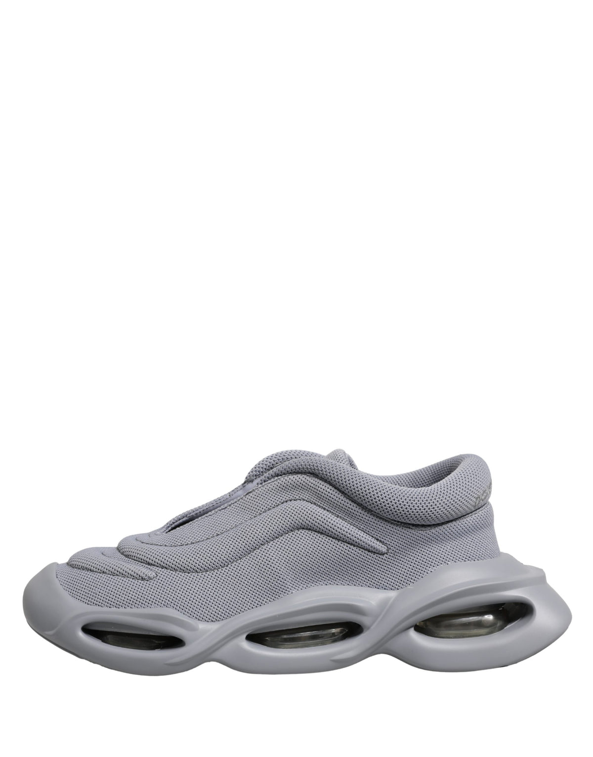Dolce & Gabbana Women's Low Top Slip On Chunky Polyester Nylon Viscose & Calf Leather Sneakers - Gray