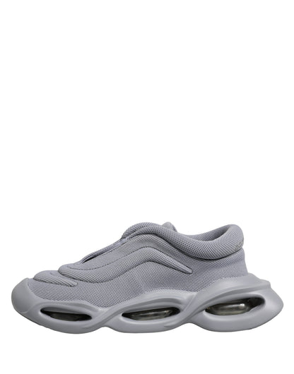 Dolce & Gabbana Women's Low Top Slip On Chunky Polyester Nylon Viscose & Calf Leather Sneakers - Gray