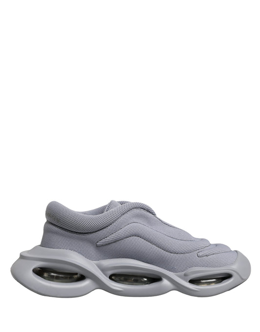 Dolce & Gabbana Women's Low Top Slip On Chunky Polyester Nylon Viscose & Calf Leather Sneakers - Gray
