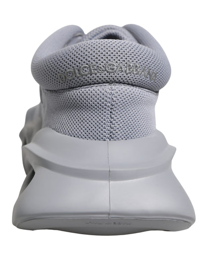 Dolce & Gabbana Women's Low Top Slip On Chunky Polyester Nylon Viscose & Calf Leather Sneakers - Gray