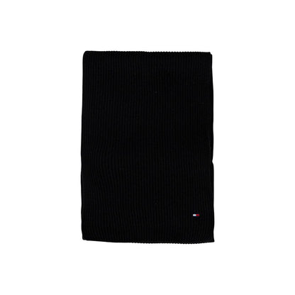 Beanie Hat by Tommy Hilfiger for men in cashmere cotton blend black features a distinguished knit construction, showcasing the sophisticated silhouette and distinguished finish of the Cashmere Cotton Blend Beanie Hat.