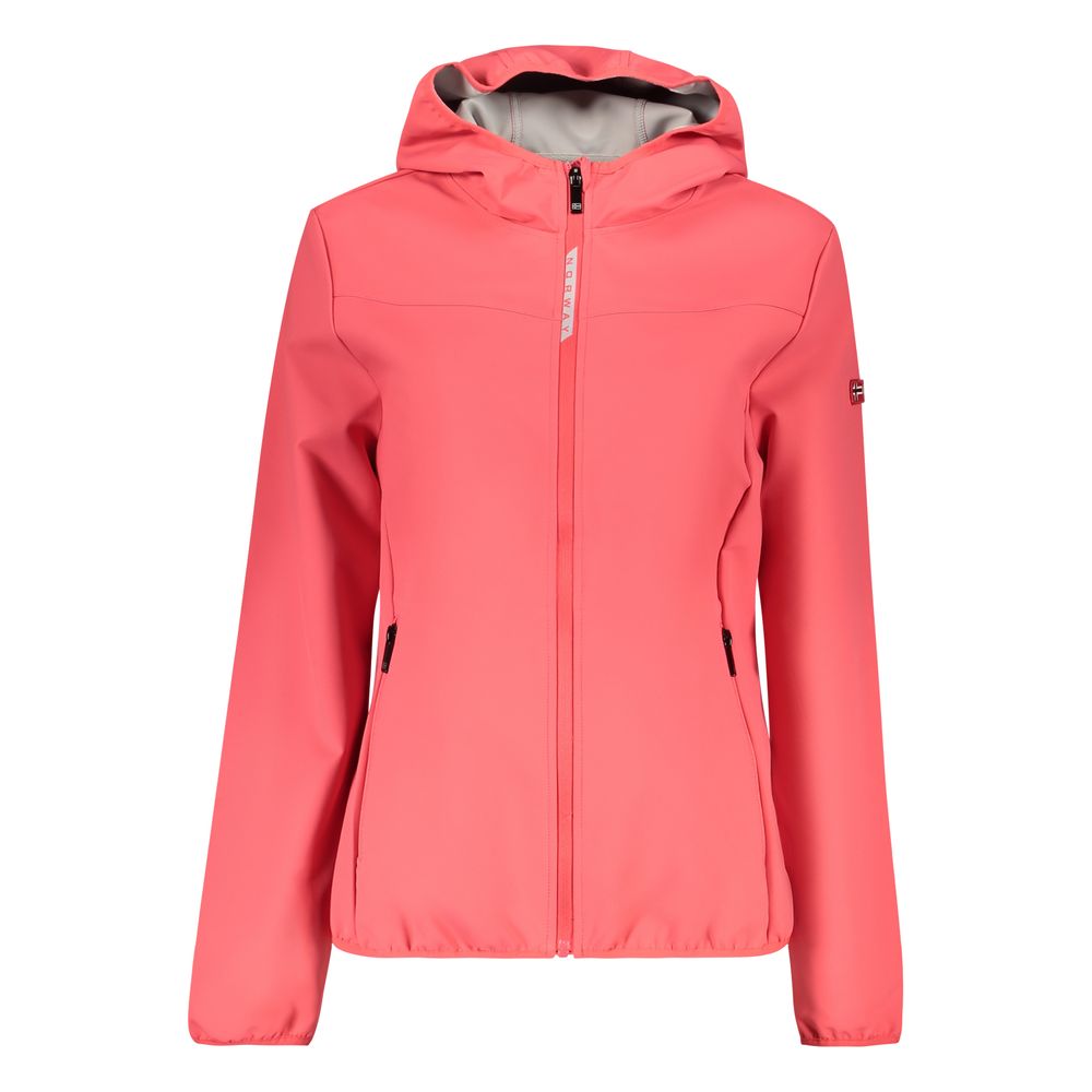 Norway 1963 Women's Softshell Polyester Hooded Windbreaker Jacket - Pink