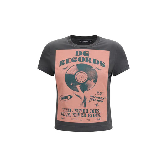 Dolce & Gabbana Gray Cotton T-Shirt