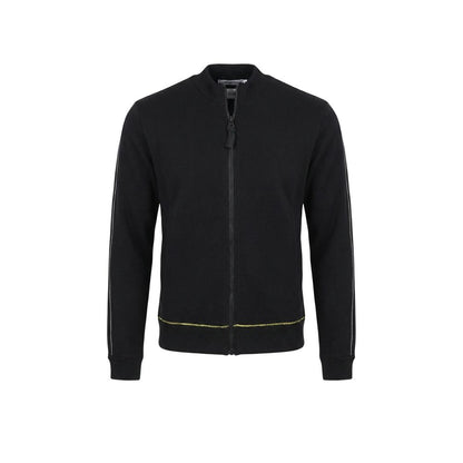 Activewear Sweatshirt by Bikkembergs for men in cotton black presents a sporty silhouette, showcasing a sophisticated crew high-collar neckline and detailed with premium for a sporty finish.