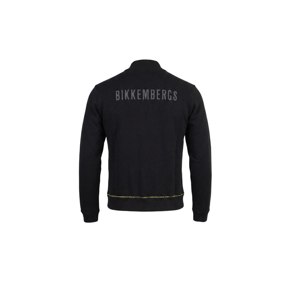 Activewear Sweatshirt by Bikkembergs for men in cotton black showcases a versatile silhouette, artfully detailed with a versatile crew high-collar neckline and for a versatile finish with .