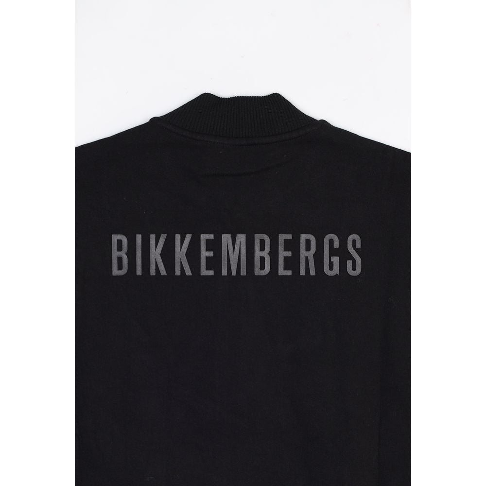 Activewear Sweatshirt by Bikkembergs for men in cotton black showcases a athletic silhouette with sleeves, a athletic , and high-performance for a athletic aesthetic.