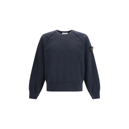 Stone Island Blue Cotton Sweatshirt