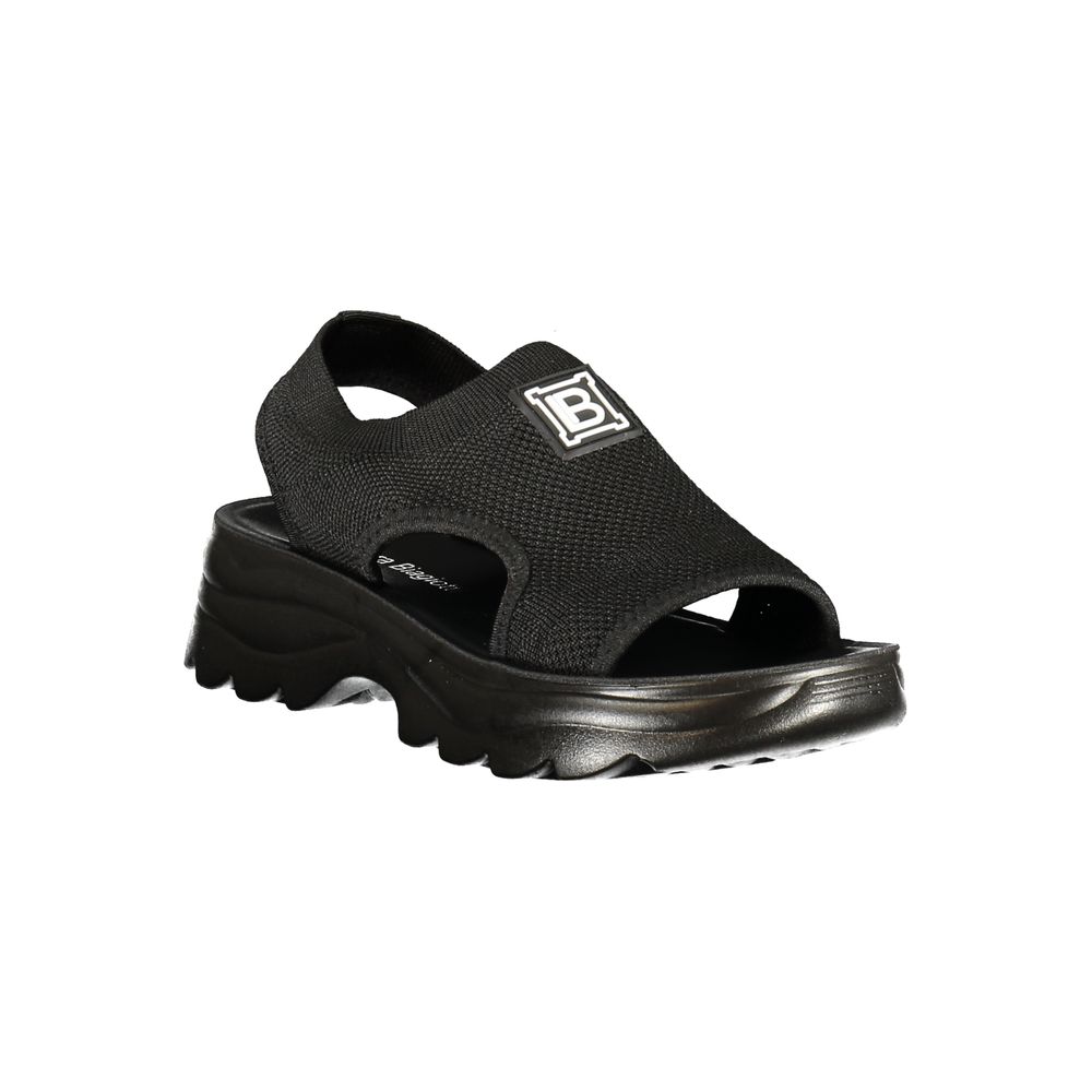 Laura Biagiotti Black Polyurethane Women Sandal