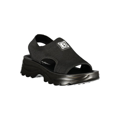 Laura Biagiotti Black Polyurethane Women Sandal