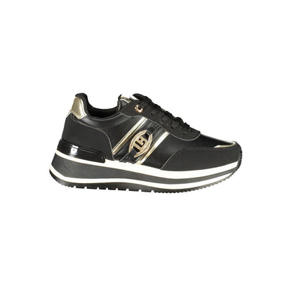Sneakers by Laura Biagiotti for women in polyester & polyurethane black presents a sumptuous silhouette as Women's Low-Top Polyester & Polyurethane Sneakers, expertly defined by a sumptuous low-top style for a sumptuous, high-fashion look.