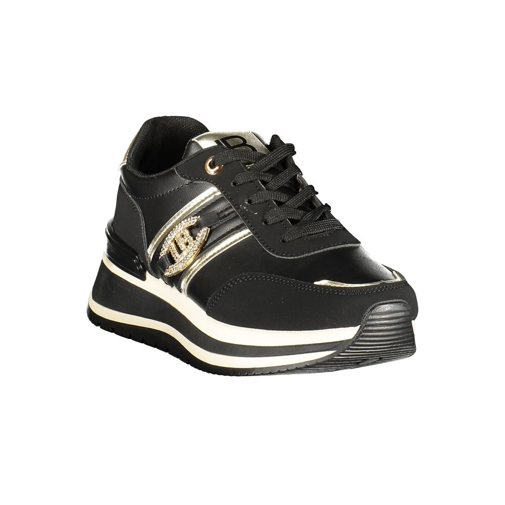 Sneakers by Laura Biagiotti for women in polyester & polyurethane black presents a sumptuous silhouette from the Women's Low-Top Polyester & Polyurethane Sneakers collection, showcasing a sumptuous low-top style for an elevated aesthetic.