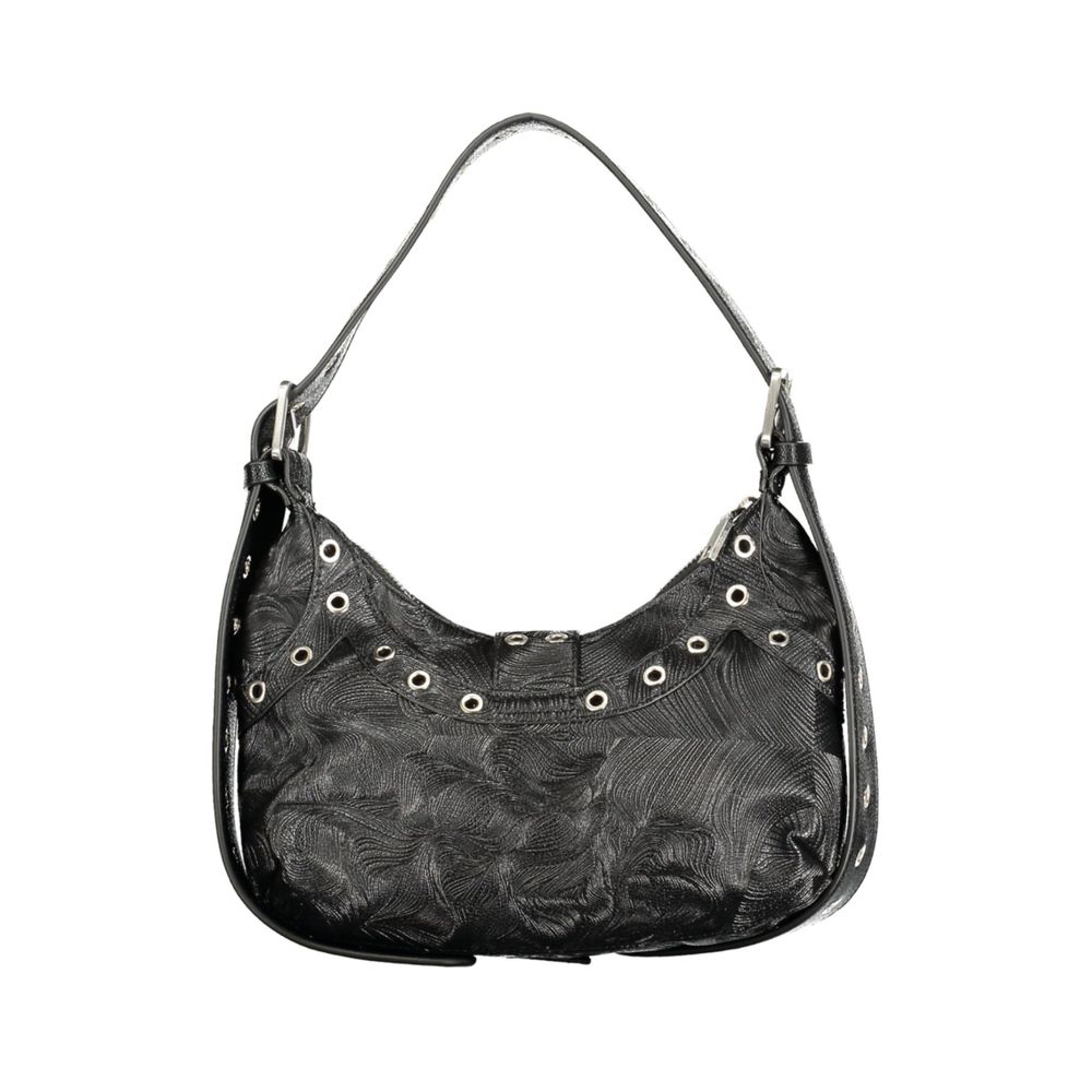 Handbag by Desigual for women in polyurethane leather black & signature features a signature silhouette, showcasing a secure and signature with versatile for a sophisticated look.