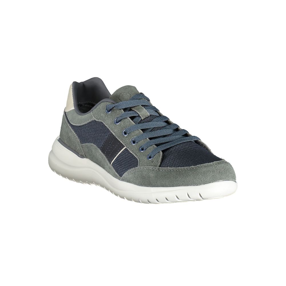 Athletic Sneakers by Lumberjack for men in polyester polyurethane leather blue, gray & signature features an stately silhouette, showcasing the signature athletic style of the Men's Athletic Polyester Polyurethane Leather Sneakers collection with a truly stately finish.