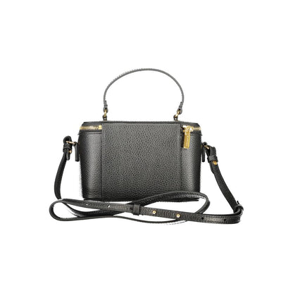 Handbag by Coccinelle for women in leather black & print features a signature silhouette, showcasing a secure zipper and signature external-pockets with versatile shoulder-strap & adjustable-strap for a sophisticated look.