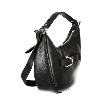 Handbag by Coccinelle for women in leather black features a ornamental silhouette, showcasing a secure , ample , and ornamental for a sophisticated look.