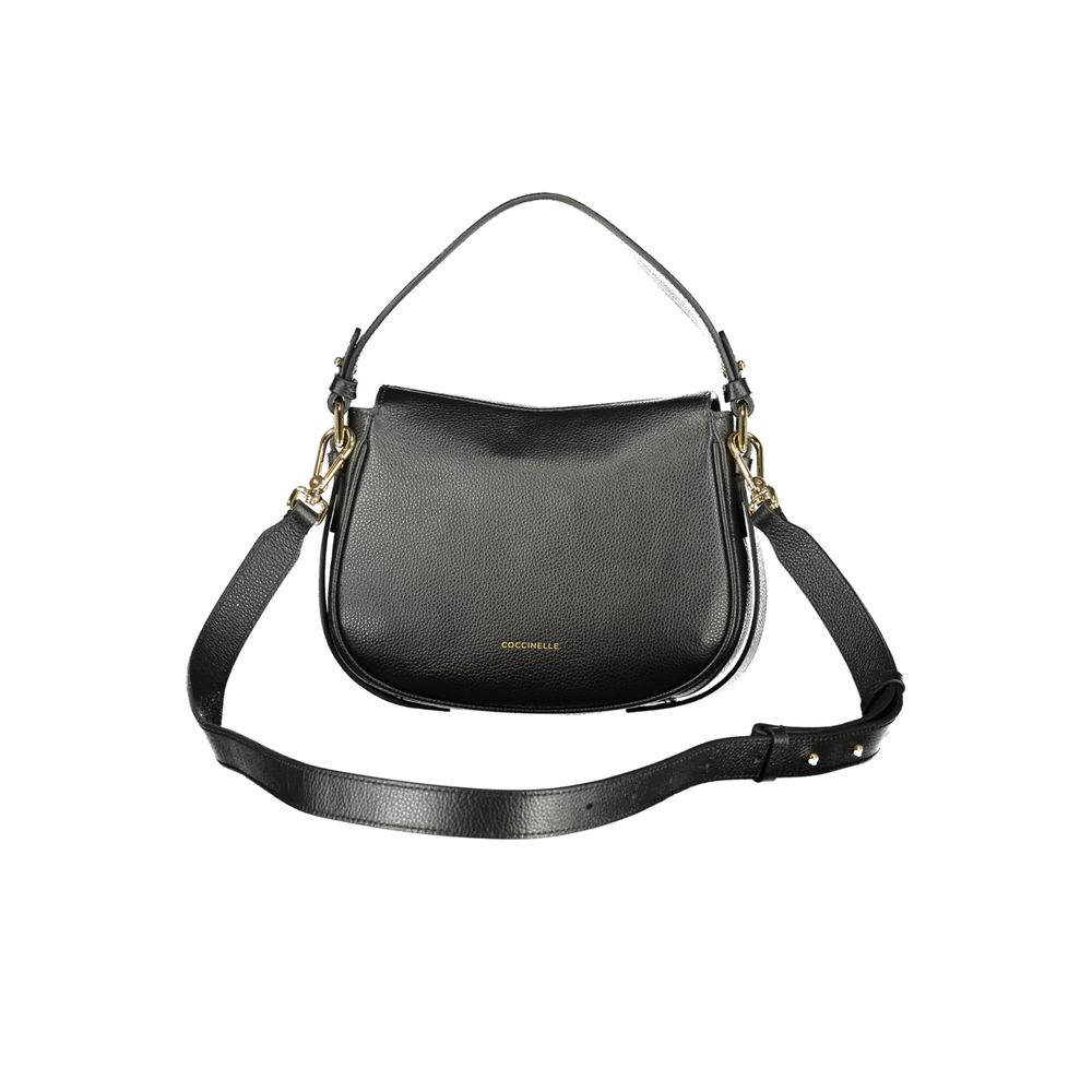 Handbag by Coccinelle for women in leather black presents a ornamental silhouette, showcasing a secure , ample , and versatile for a ornamental finish.