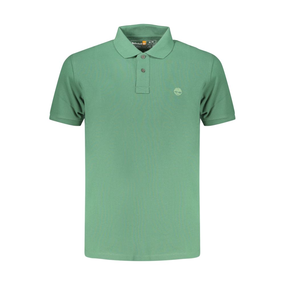Polo Shirt by Timberland for men in organic cotton green presents a sleek silhouette, featuring a refined and for a sleek finish.