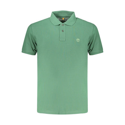 Polo Shirt by Timberland for men in organic cotton green presents a sleek silhouette, featuring a refined and for a sleek finish.