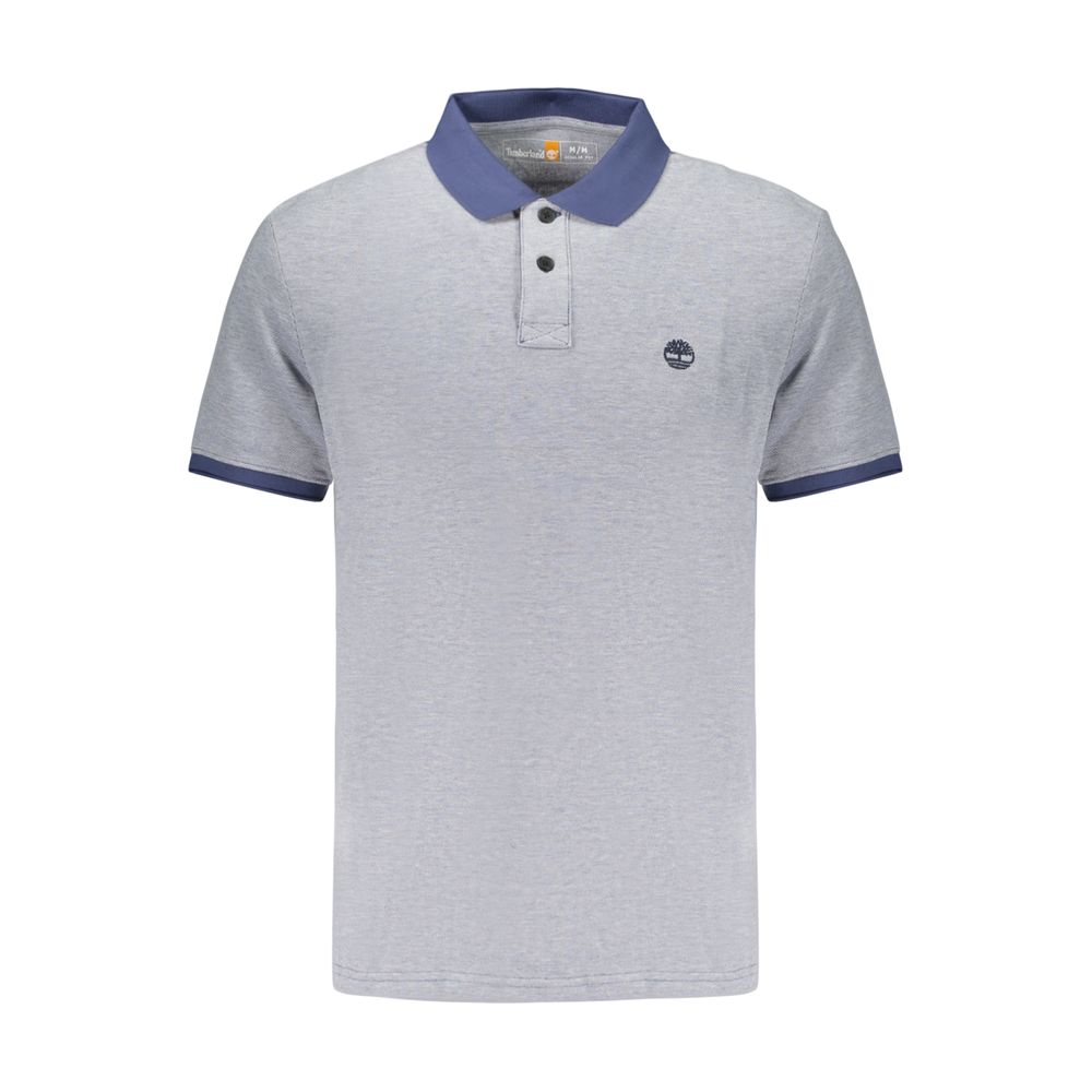 Polo Shirt by Timberland for men in stretch cotton blue showcases a sharp silhouette, detailed with a refined and sharp for a sophisticated finish.