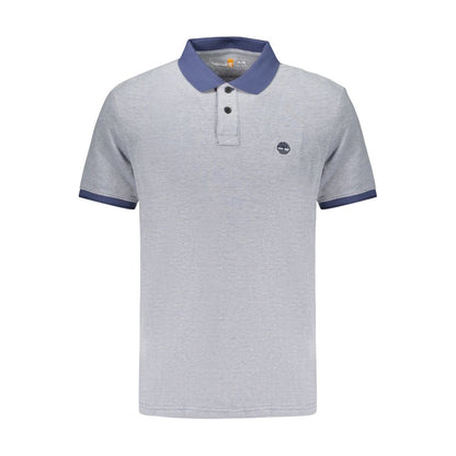 Polo Shirt by Timberland for men in stretch cotton blue showcases a sharp silhouette, detailed with a refined and sharp for a sophisticated finish.