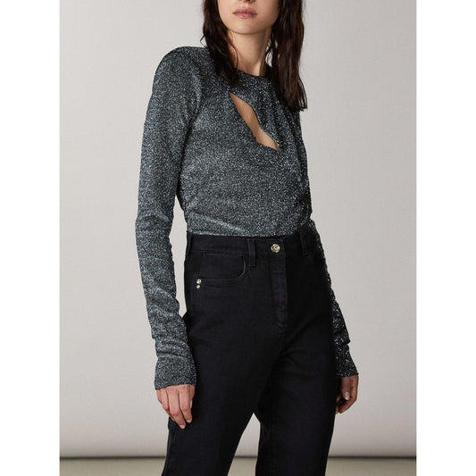 Patrizia Pepe Gold Polyester Bodysuit