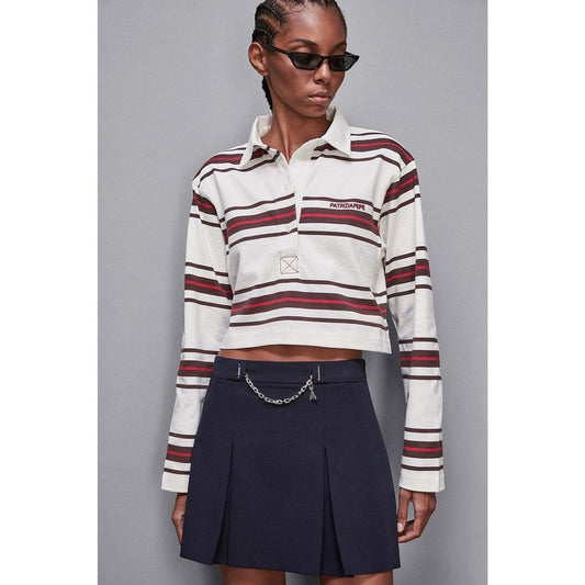 Patrizia Pepe Bicolor Cotton Long Sleeve T-Shirt