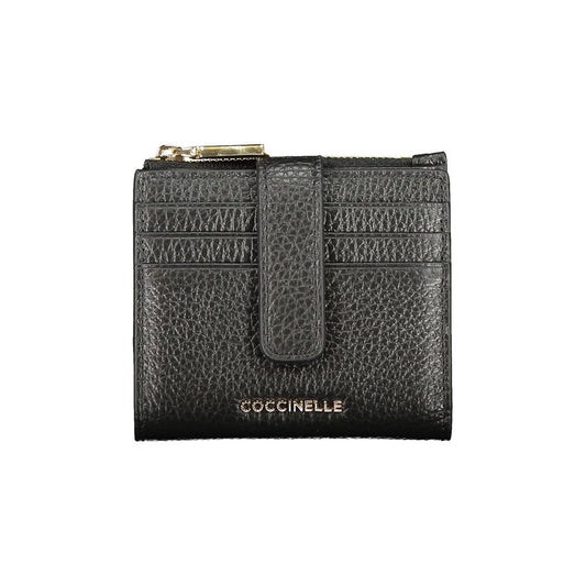 Wallet by Coccinelle for women in leather black showcases a enchanting silhouette, artfully detailed with the signature style of the Metallic Soft Leather Wallet and functional coin-purse.