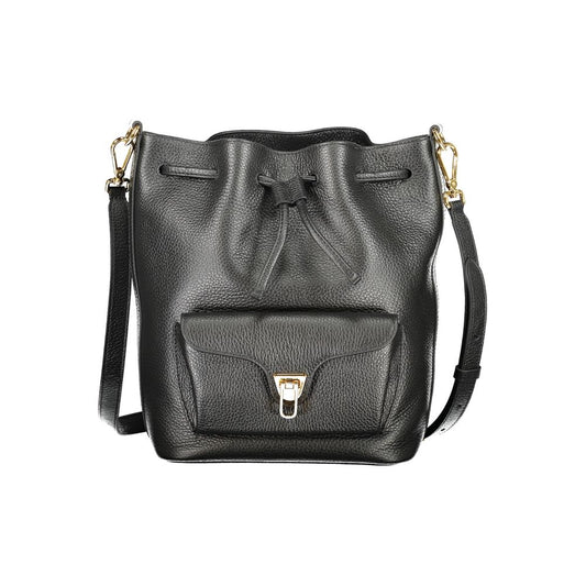 Bucket Handbag by Coccinelle for women in leather black & print features a ornamental silhouette, showcasing a secure , ample internal-pockets, and ornamental shoulder-strap & adjustable-strap for a sophisticated look.