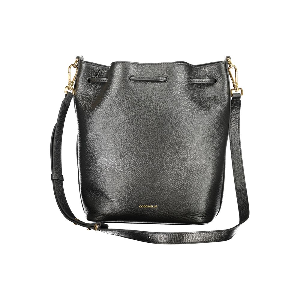 This Bucket Handbag by Coccinelle for women in leather and black & print presents a sculptural silhouette featuring a secure , ample internal-pockets, and versatile shoulder-strap & adjustable-strap for a sculptural finish.