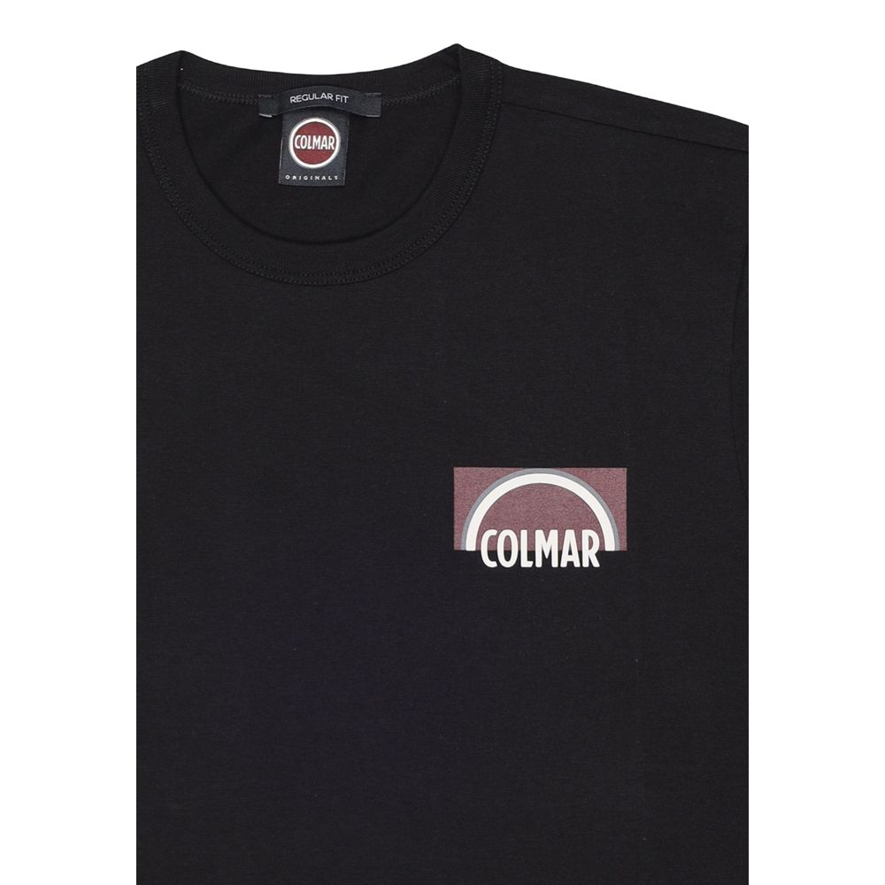 T-Shirt by Colmar Originals for men in cotton black showcases a dramatic silhouette, elegantly detailed with a dramatic crew neckline and for a truly dramatic finish.