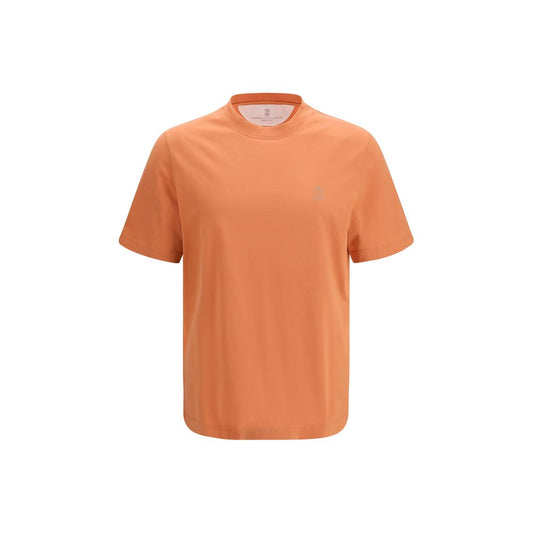 Brunello Cucinelli Orange Cotton T-Shirt