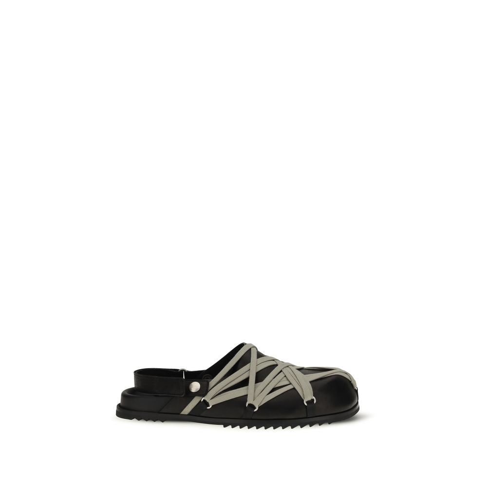 Rick Owens Black Calf Leather Bos Taurus Clogs