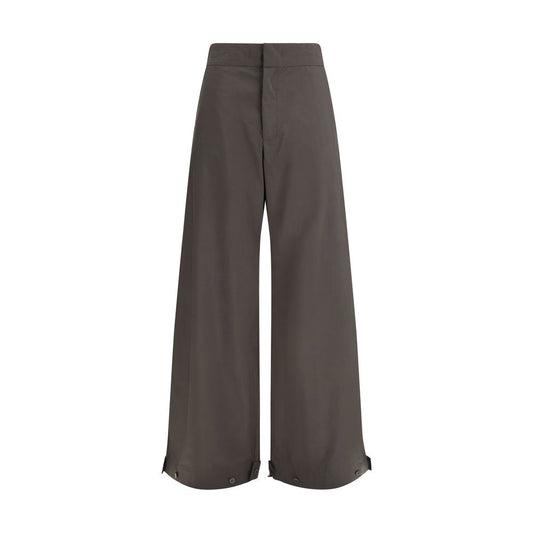 Casual Pants by SA SU PHI for women in cotton gray features a polished silhouette with a polished regular-fit & wide, reaching a polished long and finished with a polished high rise.