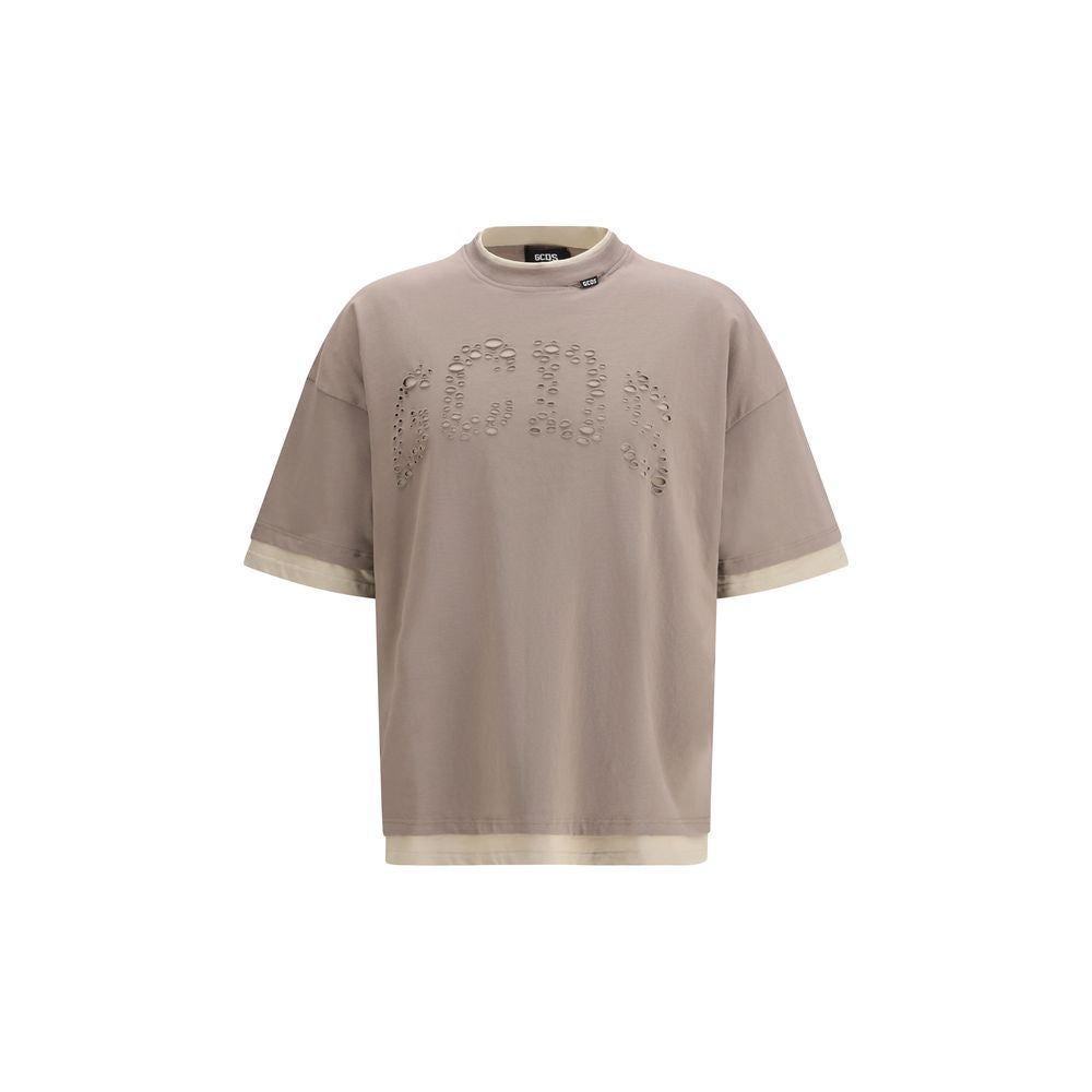 GCDS Brown Cotton T-Shirt
