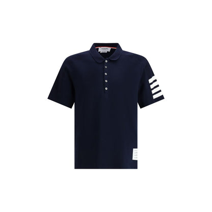 Thom Browne Blue Cotton Polo Shirt