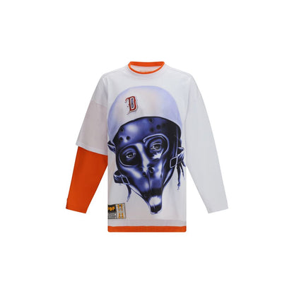 PDF Channel White Cotton Long Sleeve T-Shirt