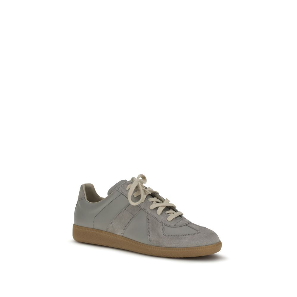 Maison Margiela Gray Calf Leather Bos Taurus Low Top Sneakers