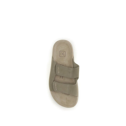 Veja Beige Calf Leather Bos Taurus Flat Sandals