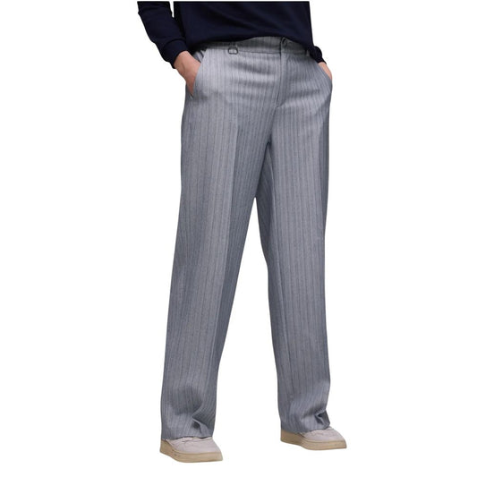 Trousers by Street One for women in stretch polyester & viscose blue features a artisanal silhouette, showcasing a sophisticated straight-leg & wide with a long and for a artisanal finish.