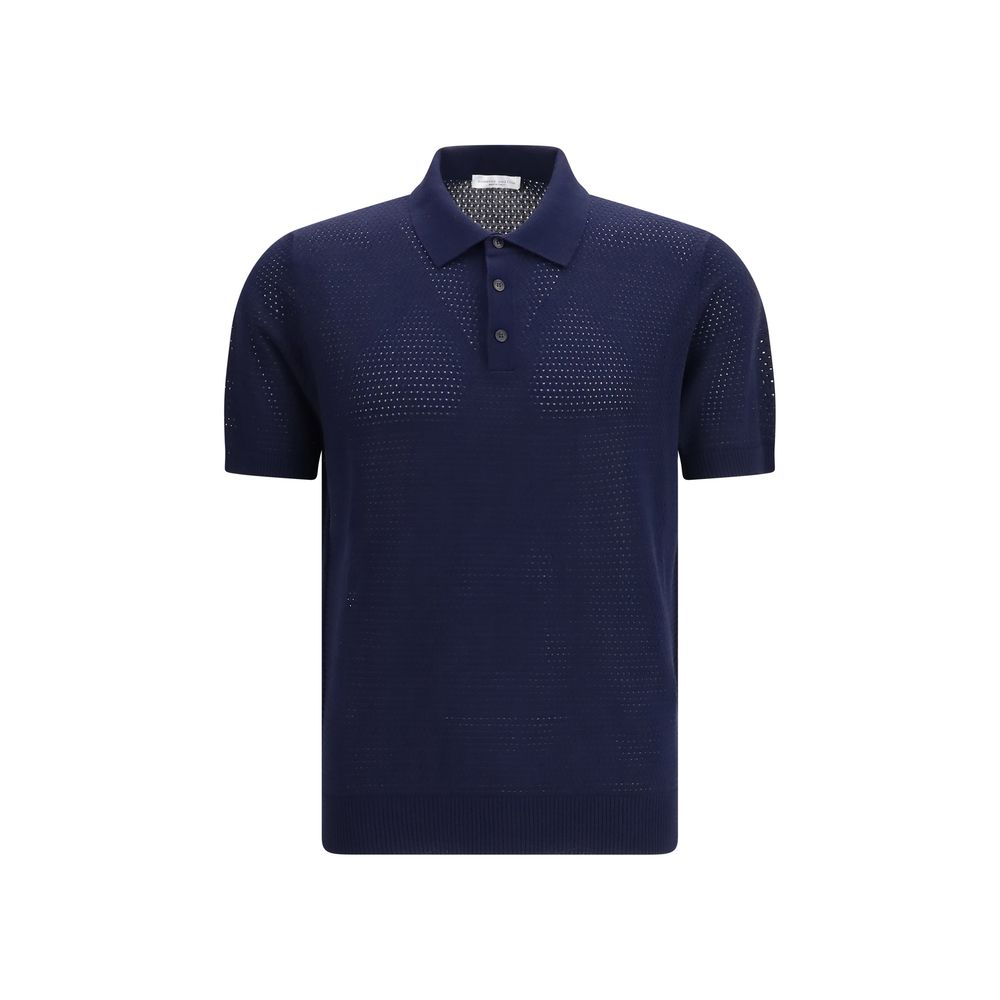 Roberto Collina Blue Cotton Polo Shirt