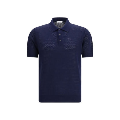 Roberto Collina Blue Cotton Polo Shirt