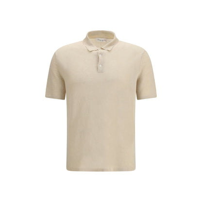 Roberto Collina Beige Linen Polo Shirt