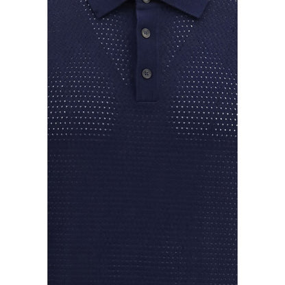 Roberto Collina Blue Cotton Polo Shirt