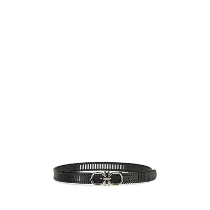 Ferragamo Black Calf Leather Bos Taurus Regular Belt