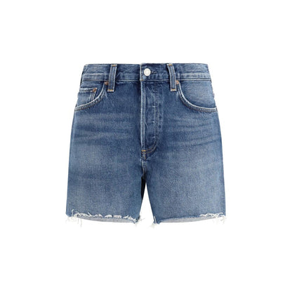 Agolde Blue Cotton Bermuda Shorts
