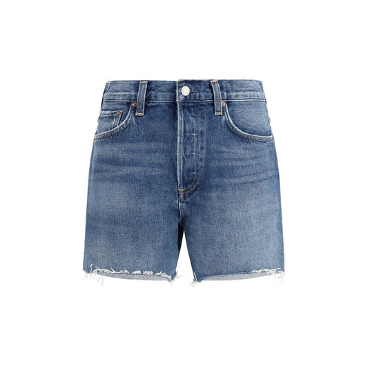 Agolde Blue Cotton Bermuda Shorts