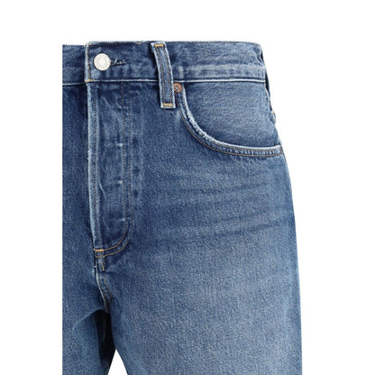Agolde Blue Cotton Bermuda Shorts