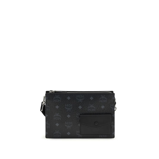 MCM Black Calf Leather Bos Taurus Shoulder Bag