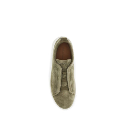 ZEGNA Bicolor Calf Leather Bos Taurus Low Top Sneakers