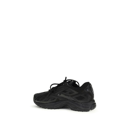 Athletic Sneakers by Reebok for men in polyester polyethylene & polyurethane black showcases a architectural silhouette, artfully capturing the essence of the Men's Athletic Polyester Polyethylene & Polyurethane Sneakers with its signature architectural athletic style construction.